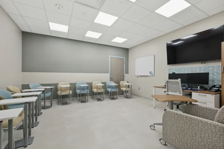 Consultation room with seating.