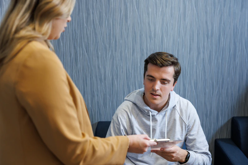 basepoint breakthrough person receiving mental health assessment results