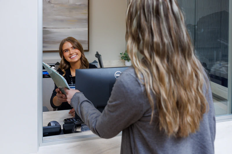 woman going through the mental health admissions process
