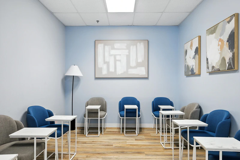 basepoint-breakthrough-forney-young-adult-mental-health-facility-group-counseling-room-blue-with-paintings