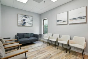 Group counseling room at the BasePoint BreakThrough Forney location