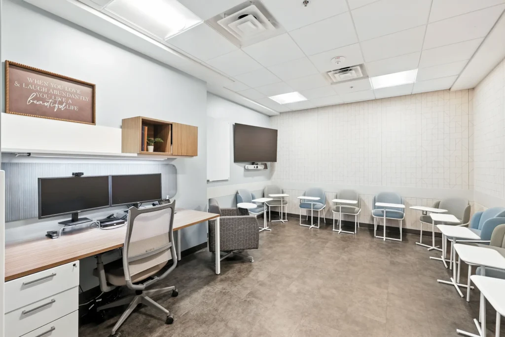 Modern, minimalistic office meeting space