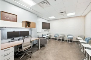 Modern, minimalistic office meeting space