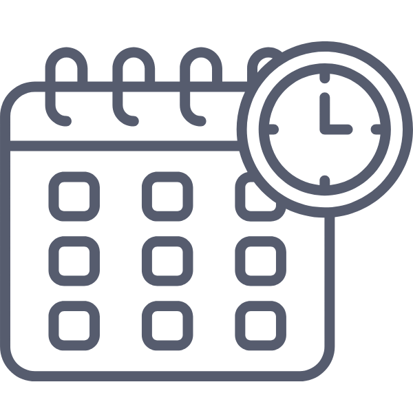 Calendar with clock icon