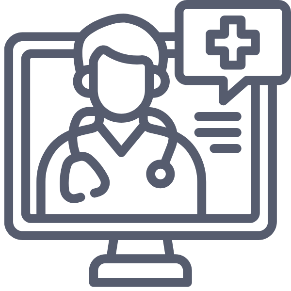 Doctor on computer screen illustration