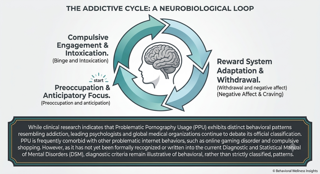 A graphic representation of the addictive cycle of pornography and its neurobiological loop